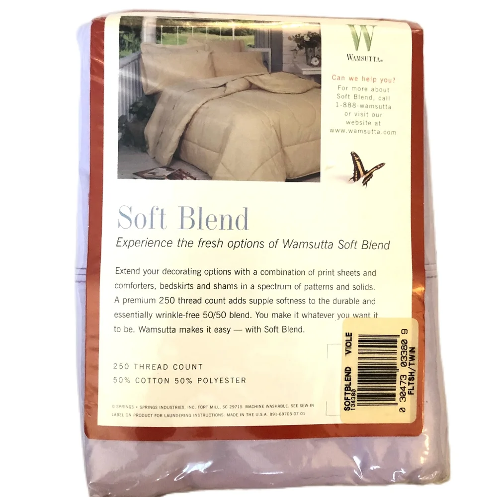 Vintage Wamsutta‎ Soft blend Violet Flat sheet